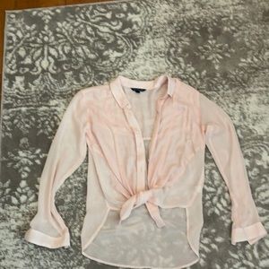 Button up sheer top.